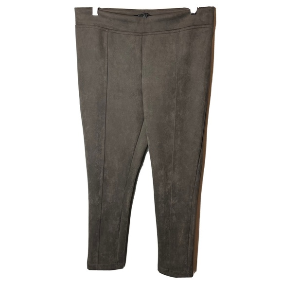 Andrew Marc Ladies Faux Suede Pull On Pant Slim Leg Brown Size Large Polyester - Picture 1 of 5
